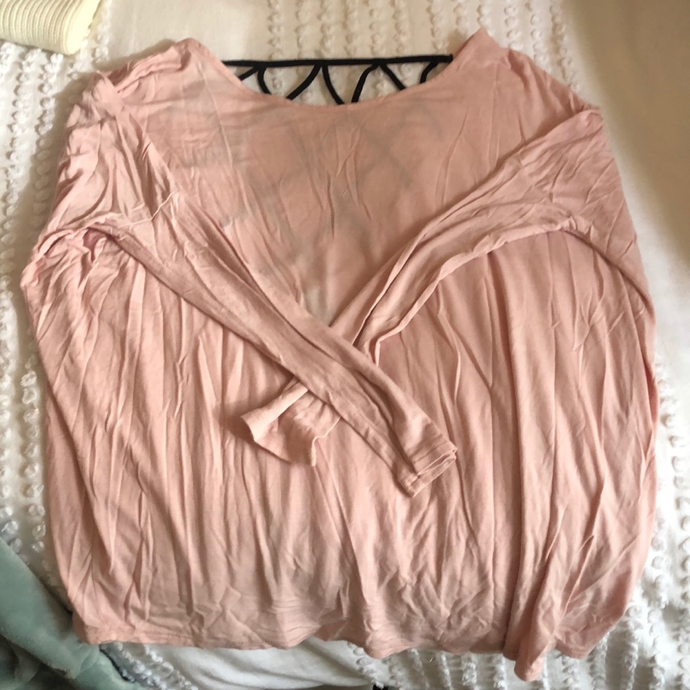 Pink long sleeve with open back